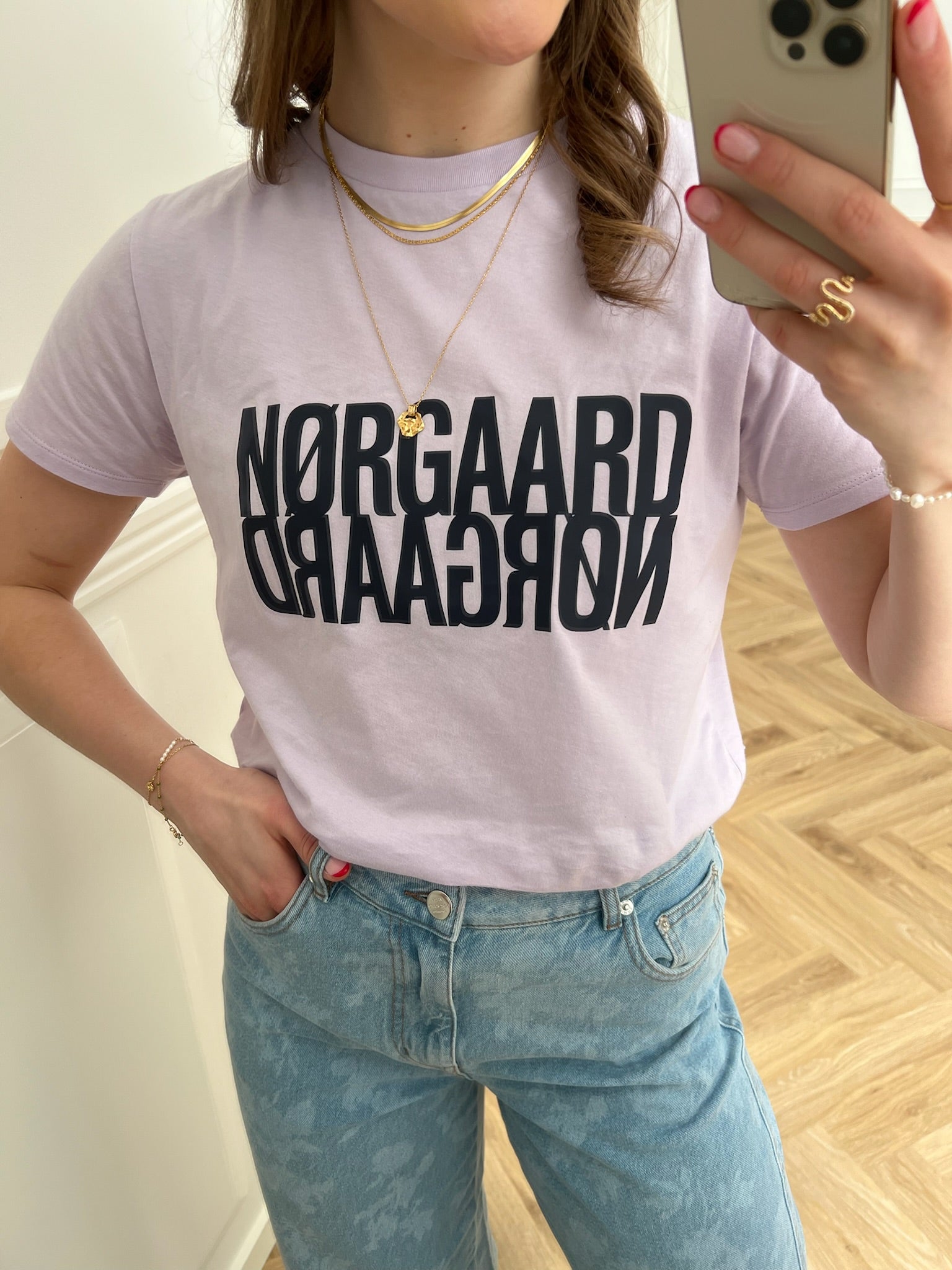 Mads Nørgaard Single Organic Trenda P T-shirt Orchid Petal Mode