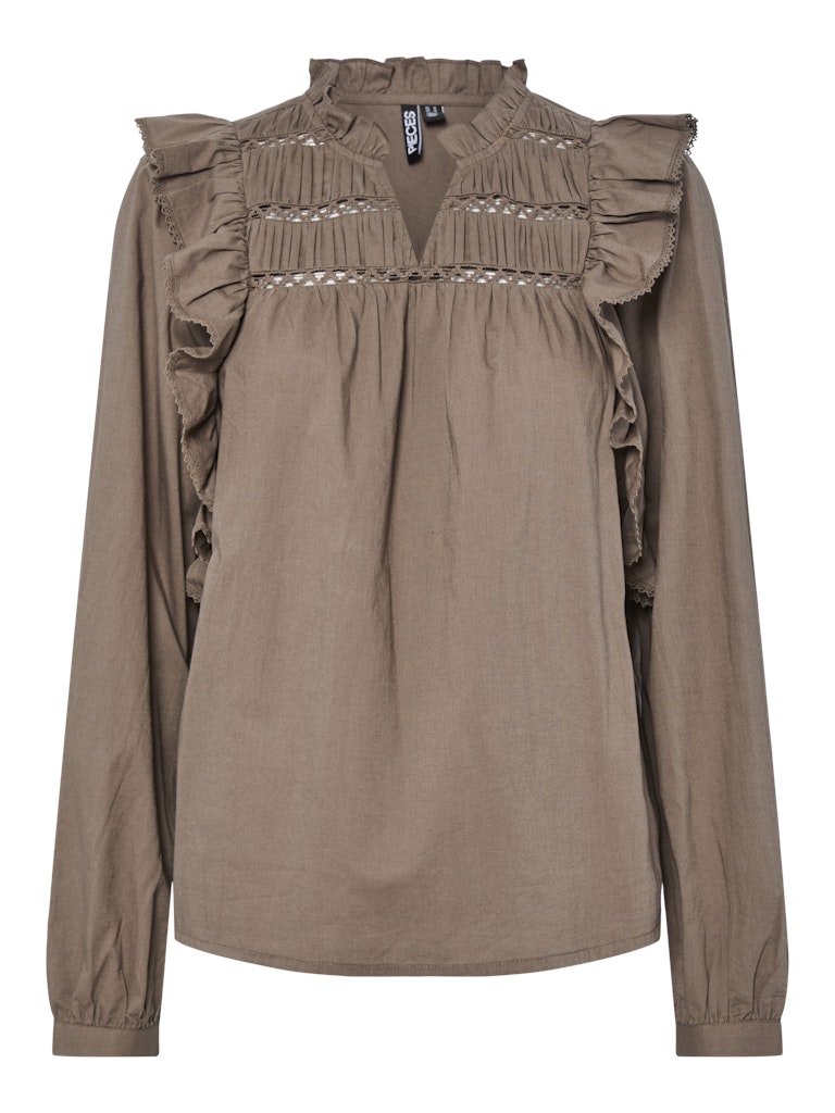 Pieces Makenna LS Top Morel Online Hot Salg